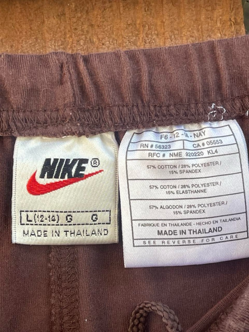 Nike Dri-Fit Brown Cotton Blend Sporty Skater Tennis Skirt, Drawstrings Sz Lg - Picture 4 of 6